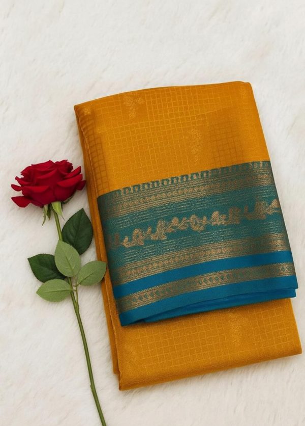 Orange and Blue Paithani Silk Saree