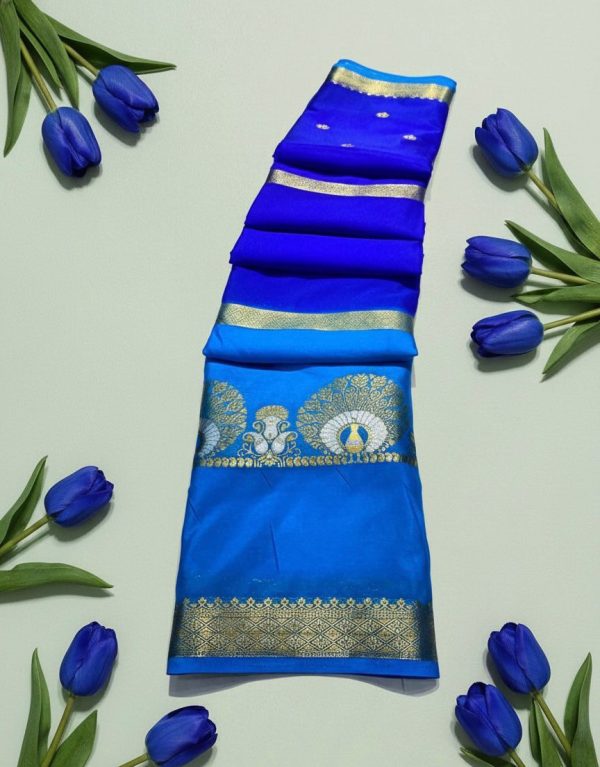 PREMIUM QUALITY SEMI MYSORE CRAPE SAREES