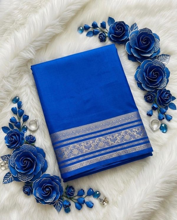 Electric Blue 💙Premium Crepe Saree